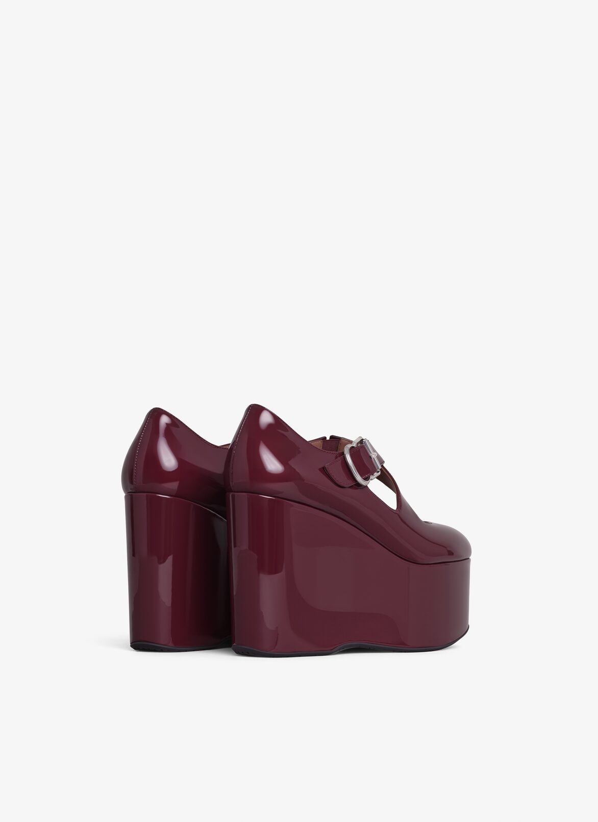 CRISS CROSS WEDGES IN PATENT CALFSKIN ALAÏA GARNET RED CRISS CROSS WEDGES IN PATENT CALFSKIN